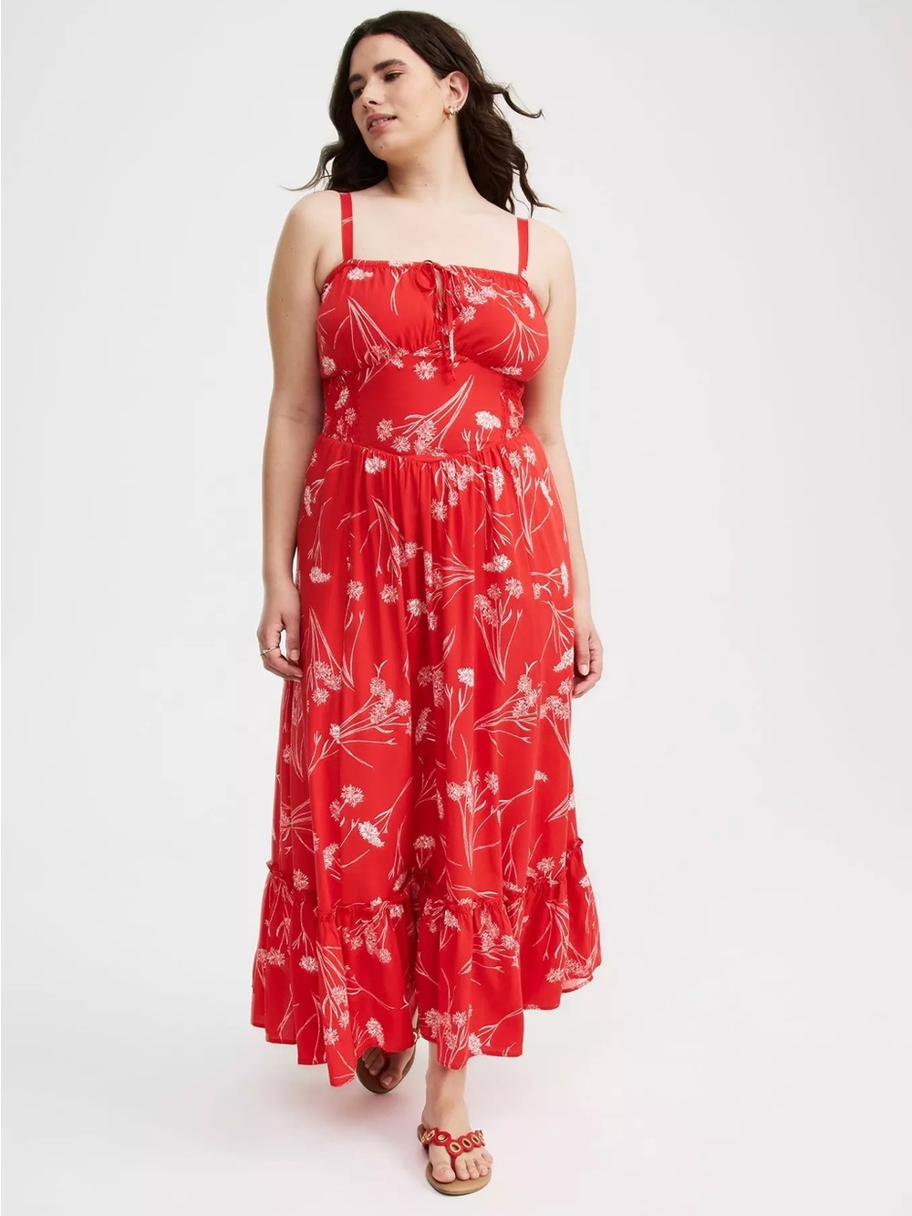 TORRID Smocked Detail Maxi Dress Challis